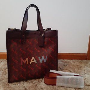 NWT COACH HORSE AND CARRIAGE FIELD TOTE ~ OXBLOOD/CRANBERRY